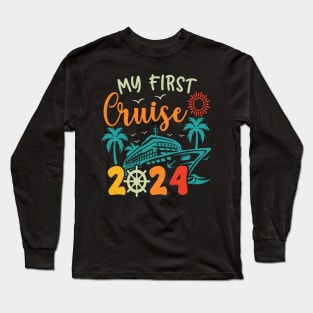 My First Cruise 2024 Family Matching Summer Vacation Gift For Men Women Long Sleeve T-Shirt
